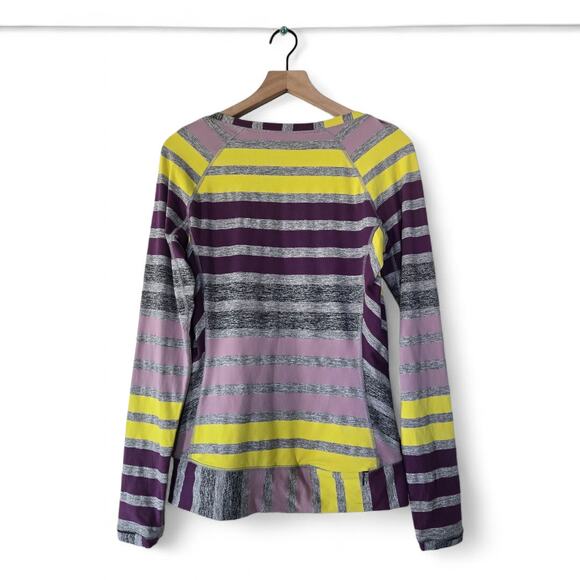 Lululemon Race Your Pace Striped Long Sleeve Running Top Size 10 - Picture 3 of 9